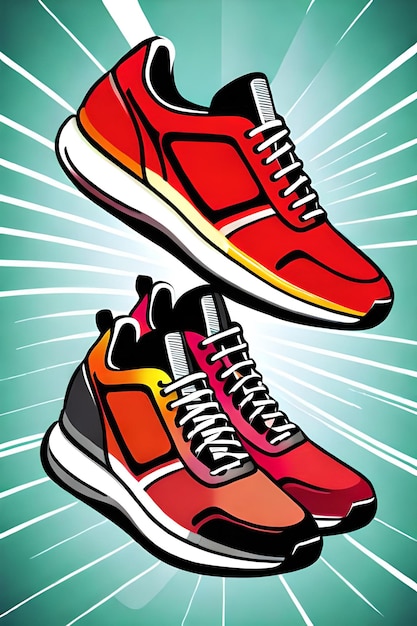 Old paired sneakers poster