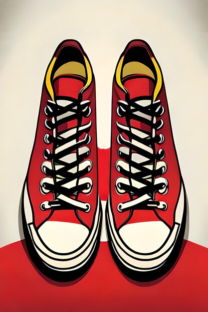 Old paired sneakers poster