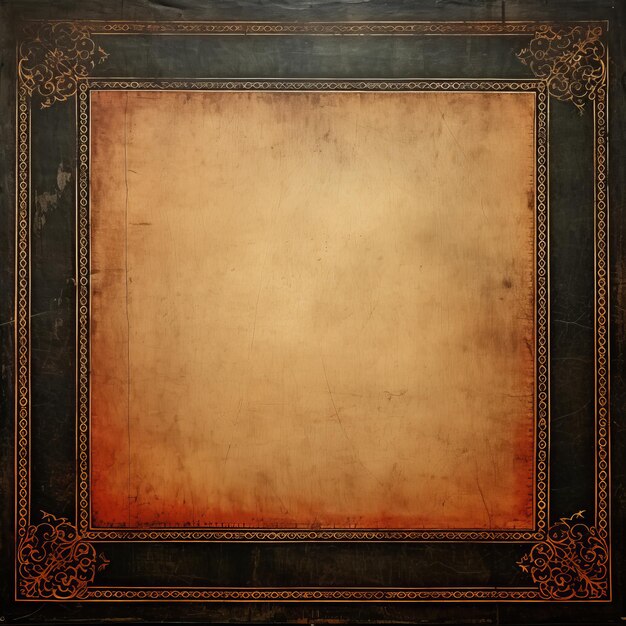 An old paper background with an ornate frame