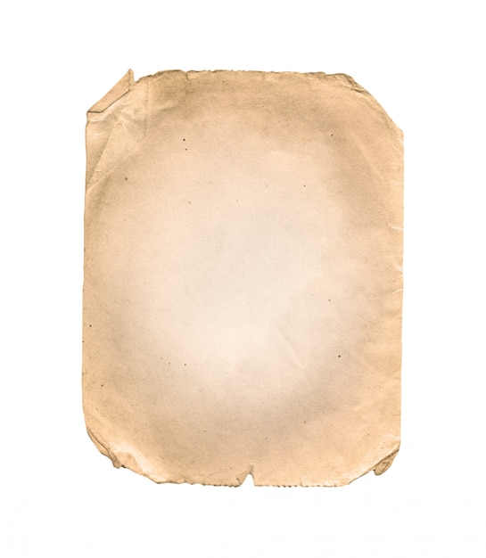 Old  paper isolated on white