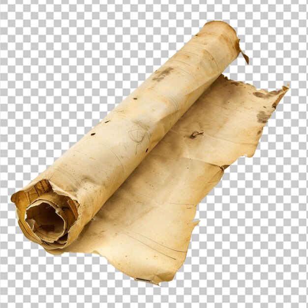 old paper scroll ancient papyrus isolated on background