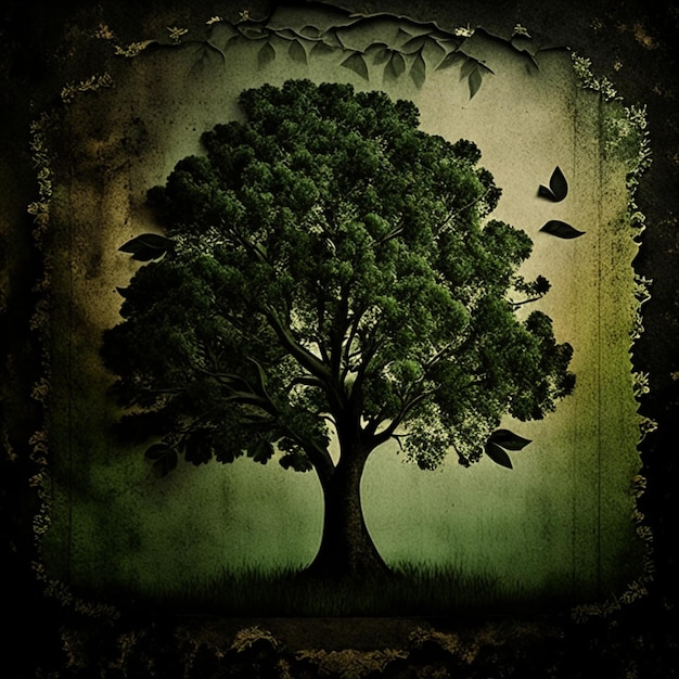 Old paper texture black and dark tree olive background