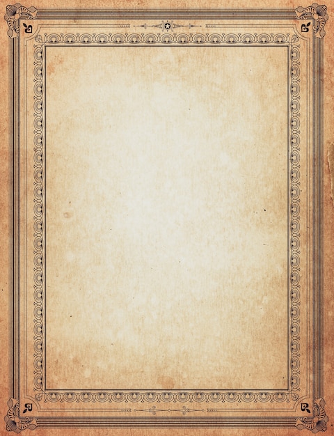 Old paper with patterned vintage frame - blank for your design