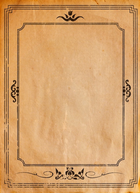 Old paper with patterned vintage frame - blank for your design