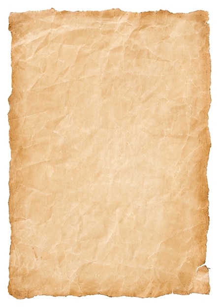 Photo old parchment paper sheet vintage aged or texture isolated on white background