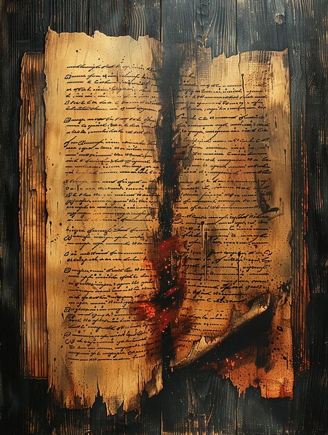 Old parchment with fading calligraphy the script blurs into the parchment