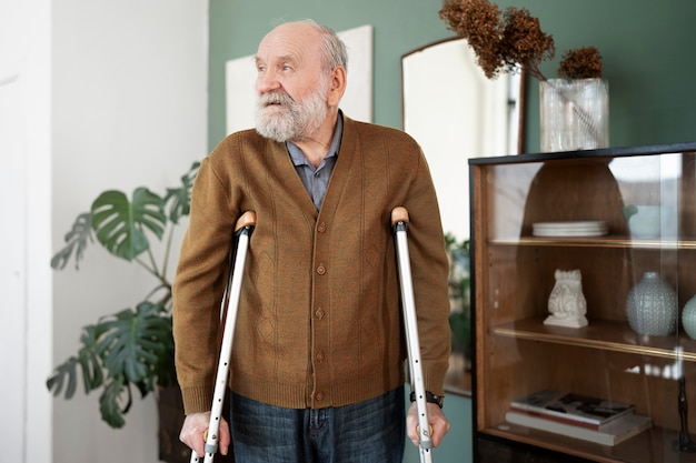 Old patient suffering from parkinson