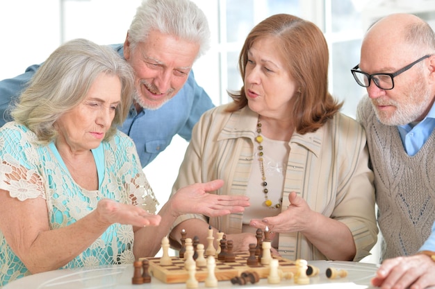 Old people play chess