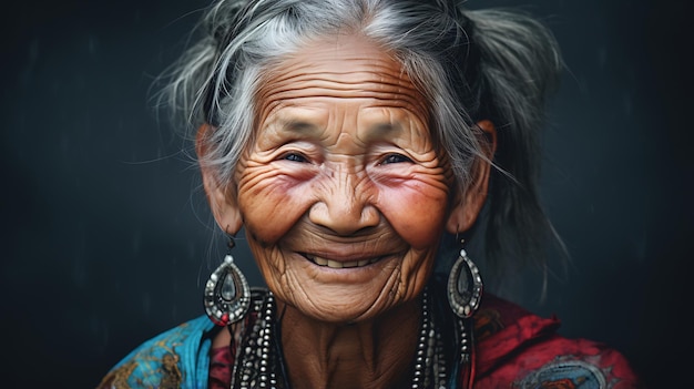 old person from china smile face