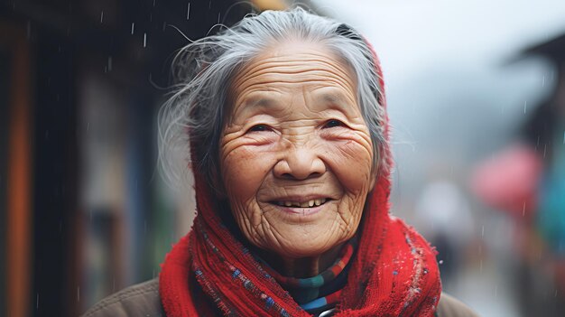 old person from china smile face