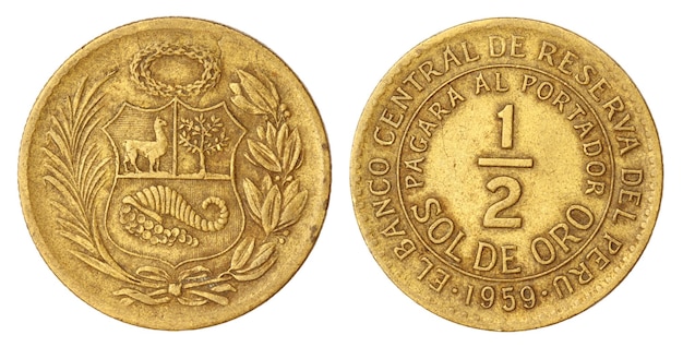 Old Peruvian Half SOLDE ORO Coin of 1959