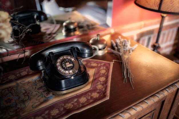 Old phone on a receiver