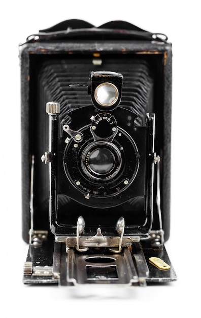오래 된 배경에 오래 된 사진 카메라입니다.