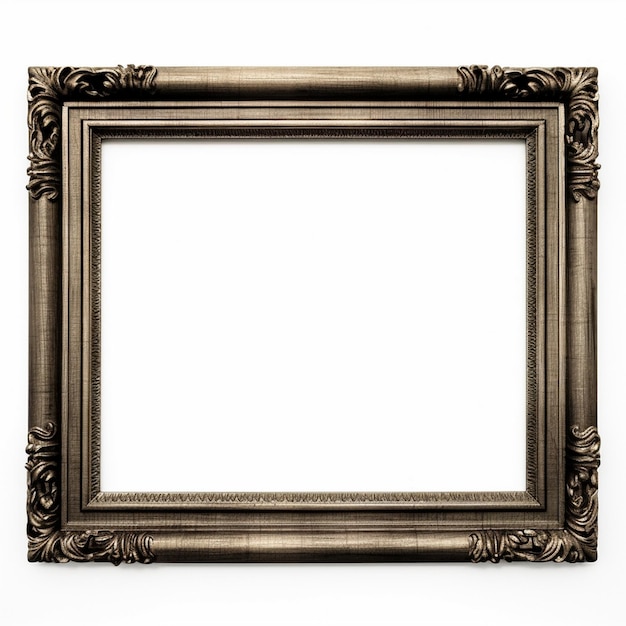 Old picture frame isolated on white background