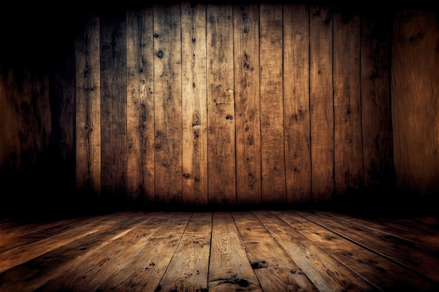 Old plank wood hardwood floor in house