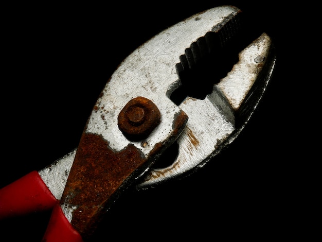 Old pliers Made of rusted steel