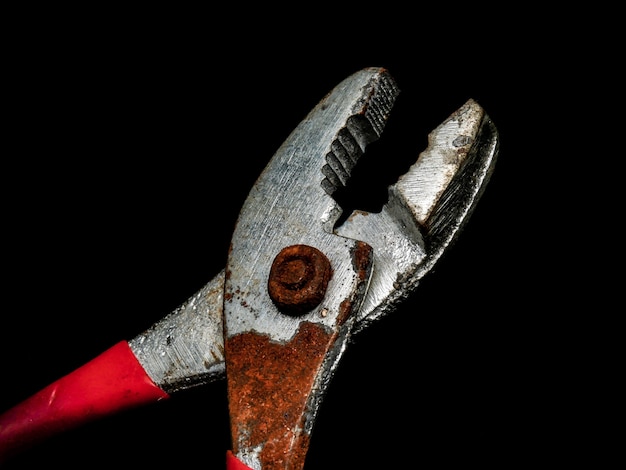 Old pliers Made of rusted steel