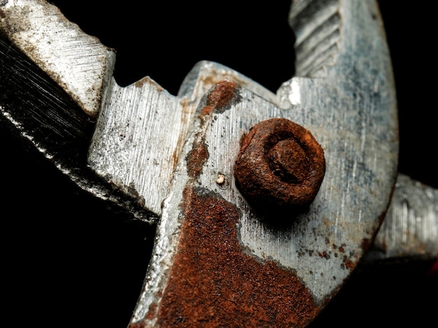 Old pliers Made of rusted steel