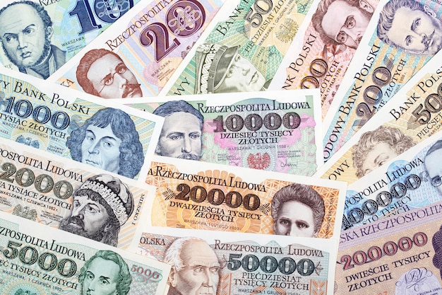 Old Polish money - Zloty a business background