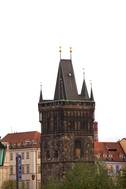 Old Prague city view old buildings