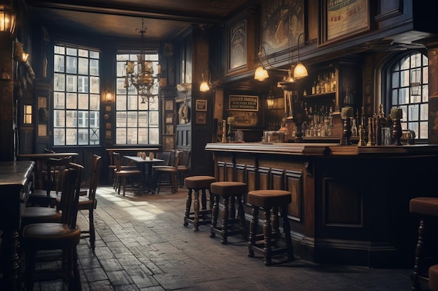 old pub in peaky blinders style