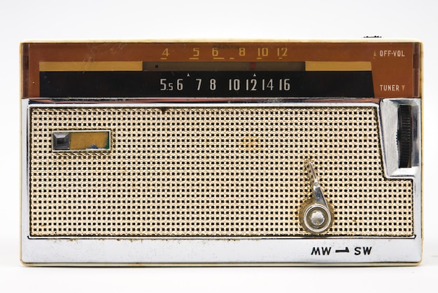 old radio on white 