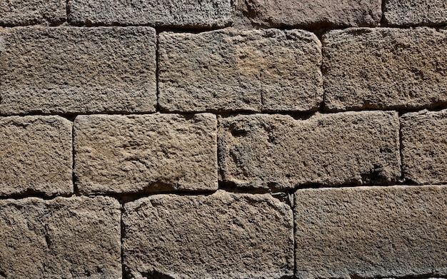 Old rectangular stone brick wall