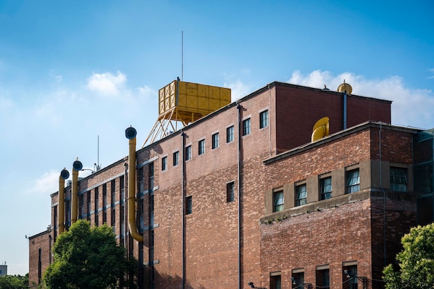 An old red brick factory building