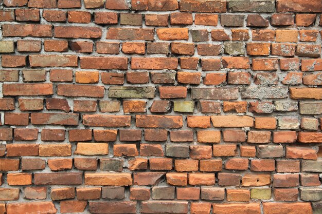 Old red brick wall background texture pattern