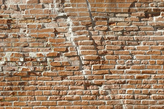 Old red brick wall background texture