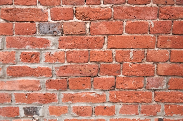 Old red brick wall background texture