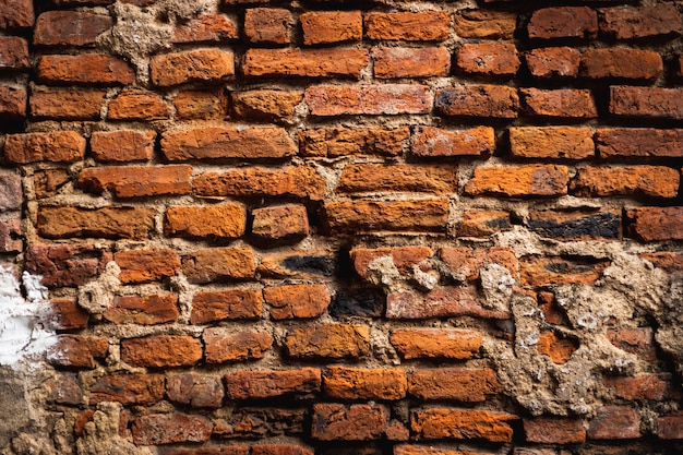 Old red brick wall background