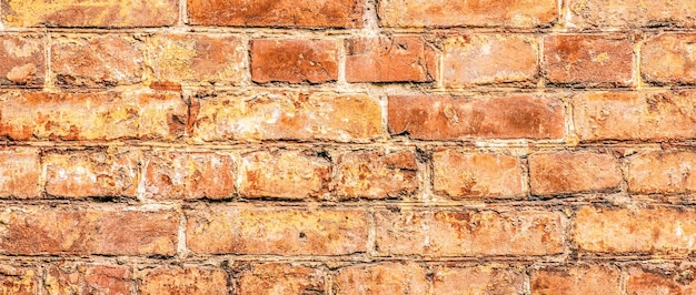 Old red brick wall Banner size brick texture background