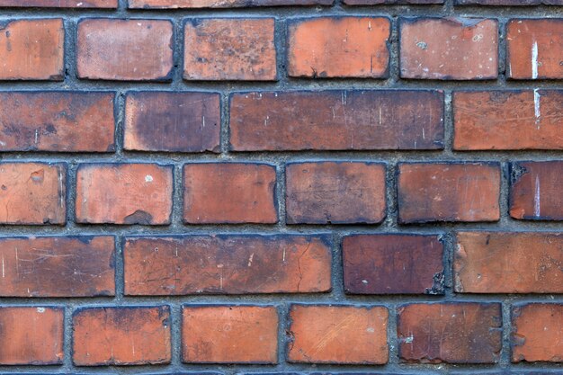 old red brick wall texture background close up