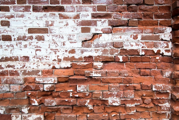 Old red brick wall texture background. House facade.