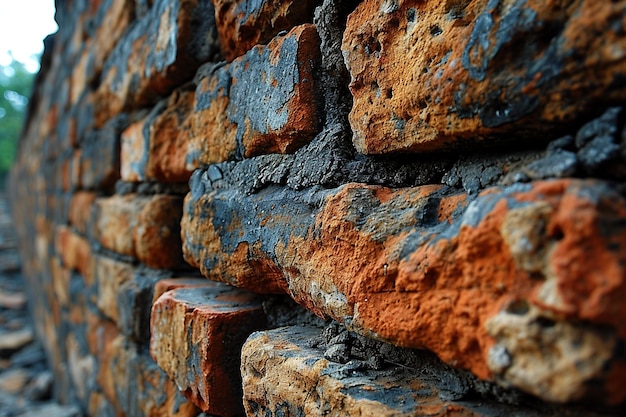 Old red bricks wall