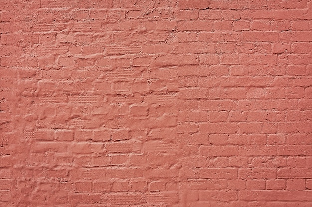 Old red painted brick wall background texture