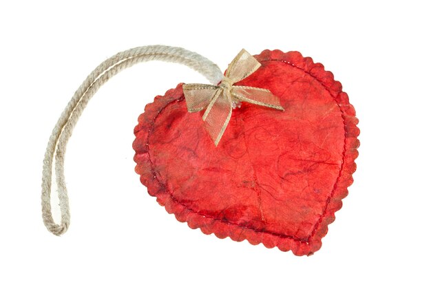 Old red paper heart