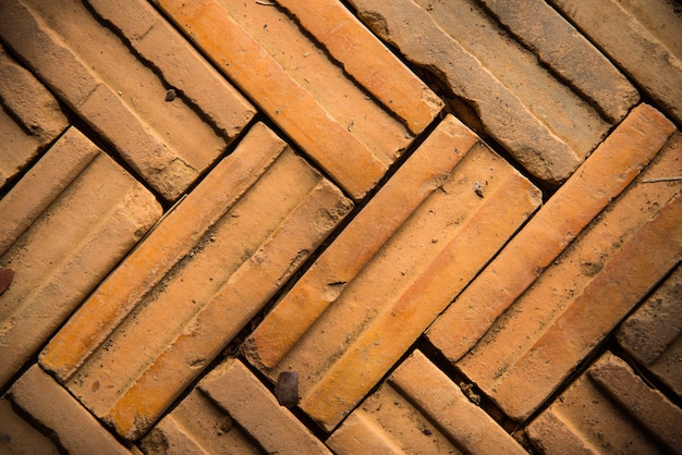 Old red pattern of brick wall background and texture