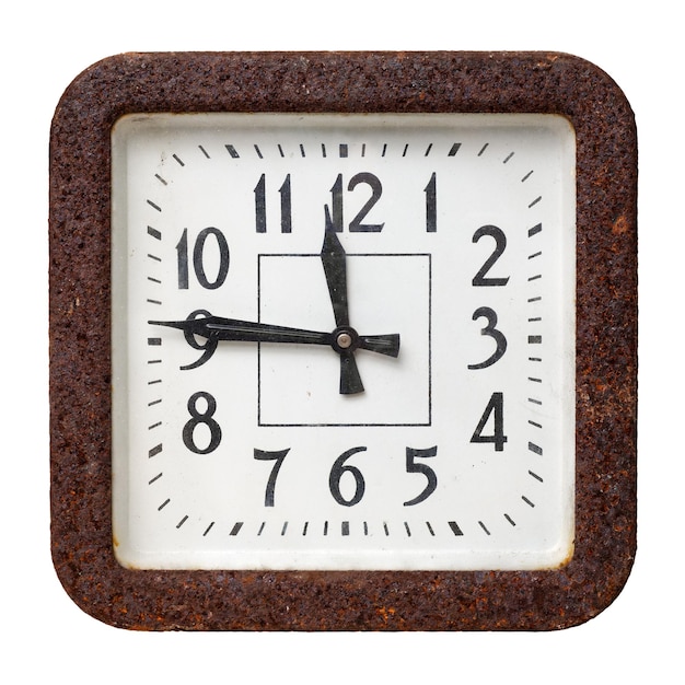 Photo old retro square wall clock