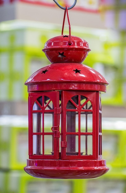 Old retro styled lantern made of metal