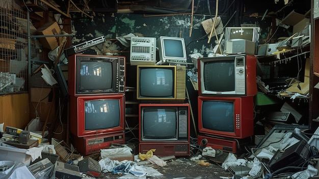 An old retro TV front facing in the grain and nostalgic style