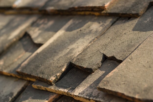 Old roof-tile close up.