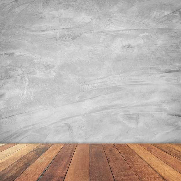 Old room cement wall interior vintage and wood floor background.