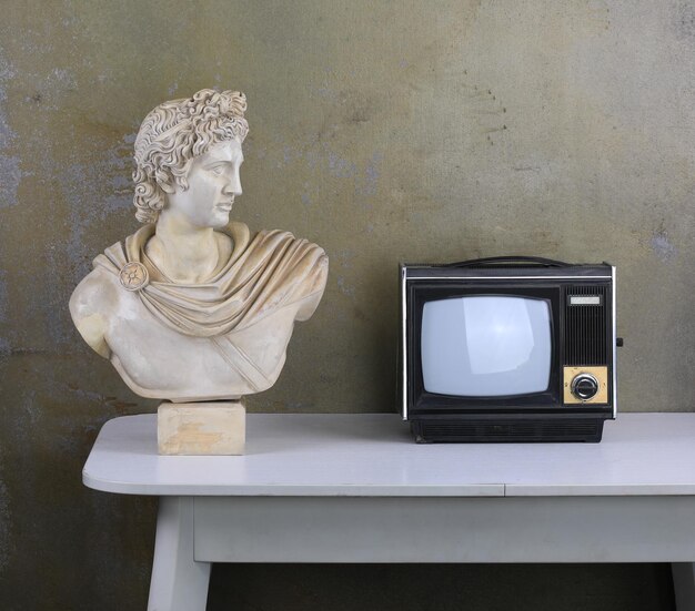 old room with old TV on the table