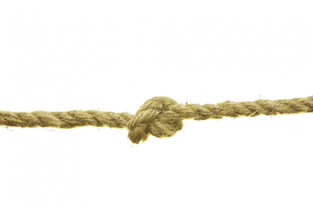 Old rope with knot isolated