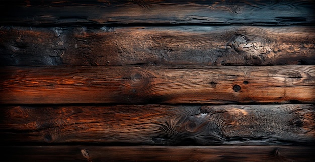 Old rotten wood texture dark natural background AI generated image