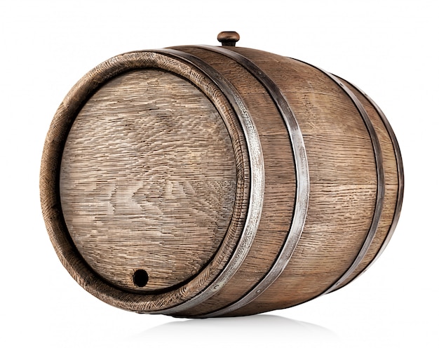 Old round oak barrel