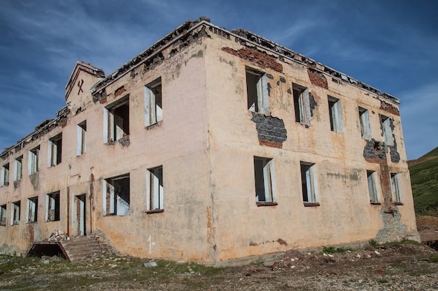 Old ruined building, devastation and abandonment