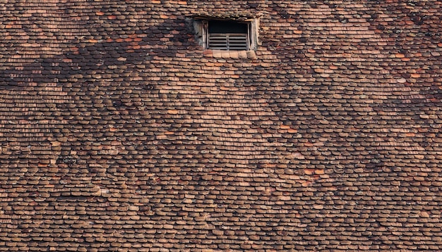 Old and ruined roofs. Texture of a roof with old roof tiles.